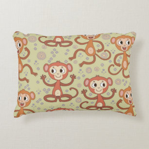Cute Cartoon Monkeys Accent Pillow