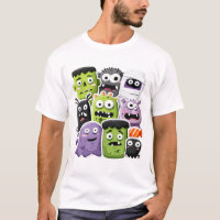Cute Cartoon Monsters Halloween T-Shirt