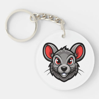 Cute Cartoon Mouse Face Keychain – Adorable Animal