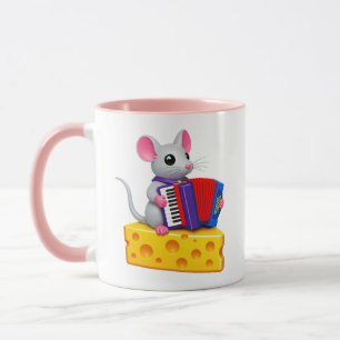 Cute Cartoon Mouse Playing Accordion Colorful Musi Mug