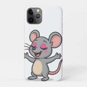 Cute Cartoon Mouse Putting on Makeup iPhone 11 Pro Case