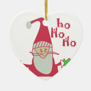 Cute Cartoon Mouse Santa Collection. Ceramic Ornament
