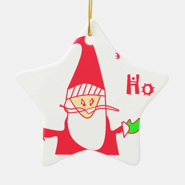 Cute Cartoon Mouse Santa Collection. Ceramic Ornament (Front)