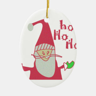 Cute Cartoon Mouse Santa Collection. Ceramic Ornament