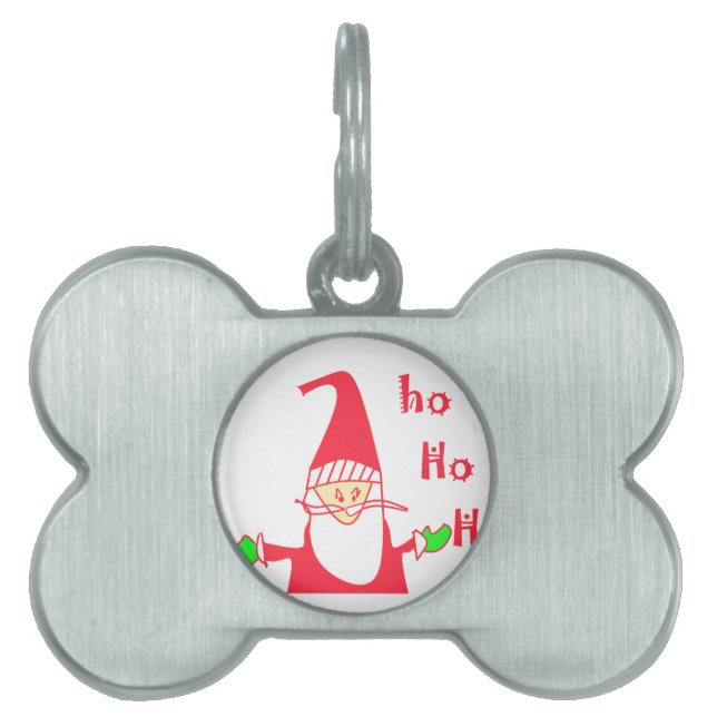 Cute Cartoon Mouse Santa Collection. Pet Name Tag (Front)