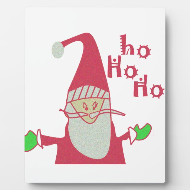 Cute Cartoon Mouse Santa Collection Plaque (Front)