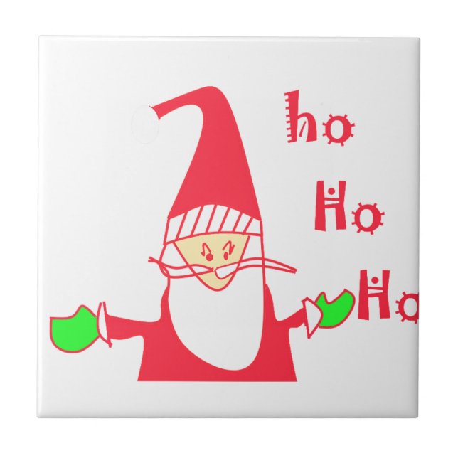 Cute Cartoon Mouse Santa Collection. Tile (Front)