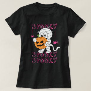 Cute Cartoon Mummy Pumpkin Halloween Spooky T-Shi T-Shirt