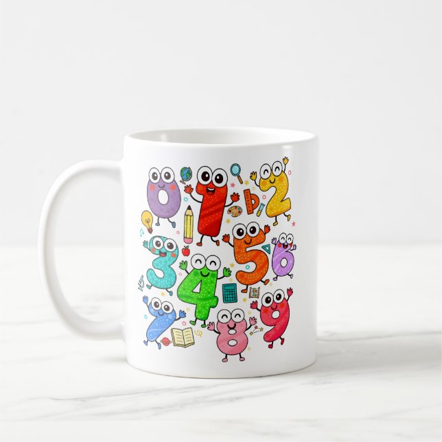 Cute Cartoon Numbers Maths Mug for Kids (Left)