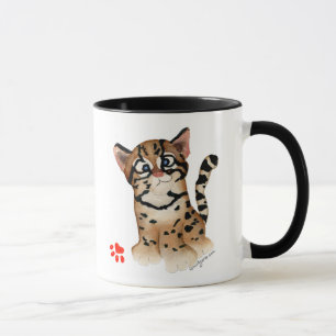 Cute Cartoon Ocelot Pun Card Mug