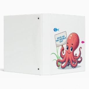 Cute, cartoon octopus with fish binder
