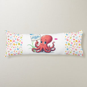 Cute, cartoon octopus with fish body pillow