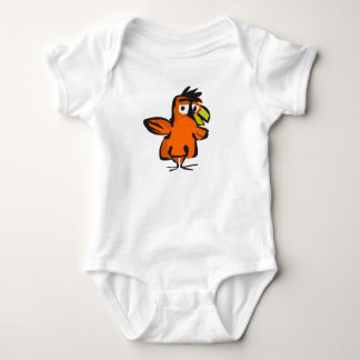 Cute Cartoon Orange Bird Baby Bodysuit