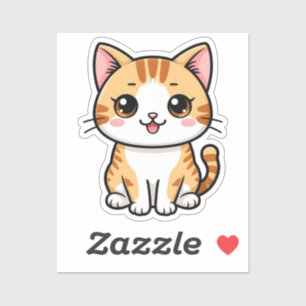 Cute Cartoon Orange Tabby Cat