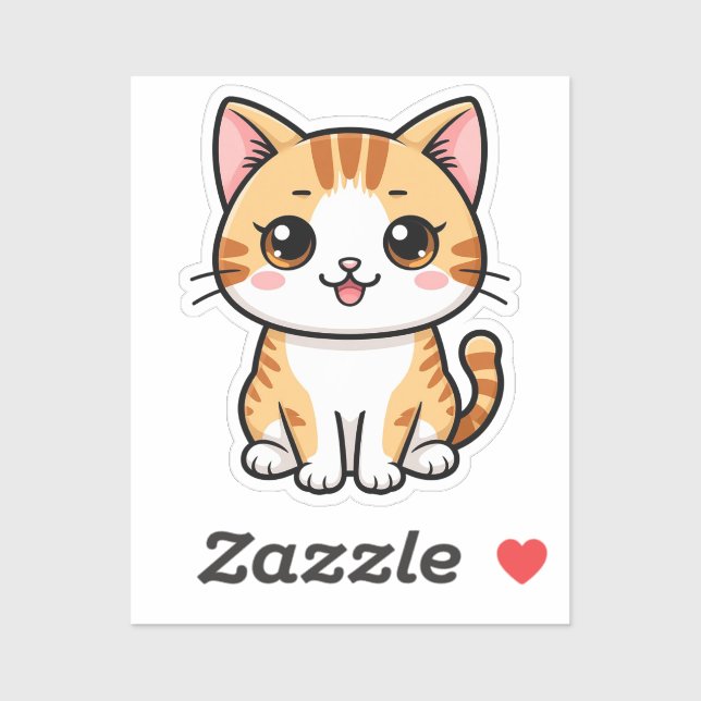Cute Cartoon Orange Tabby Cat (Sheet)