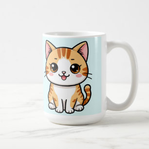 Cute Cartoon Orange Tabby Cat Coffee Mug