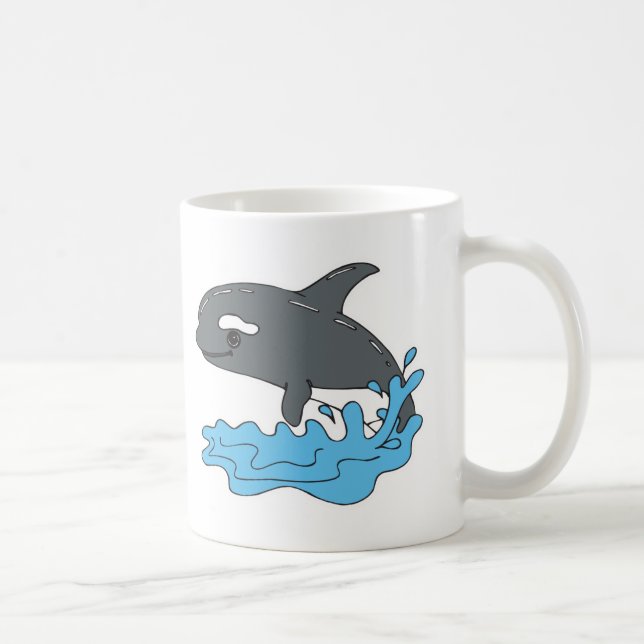cute cartoon orca killer whale coffee mug (Right)