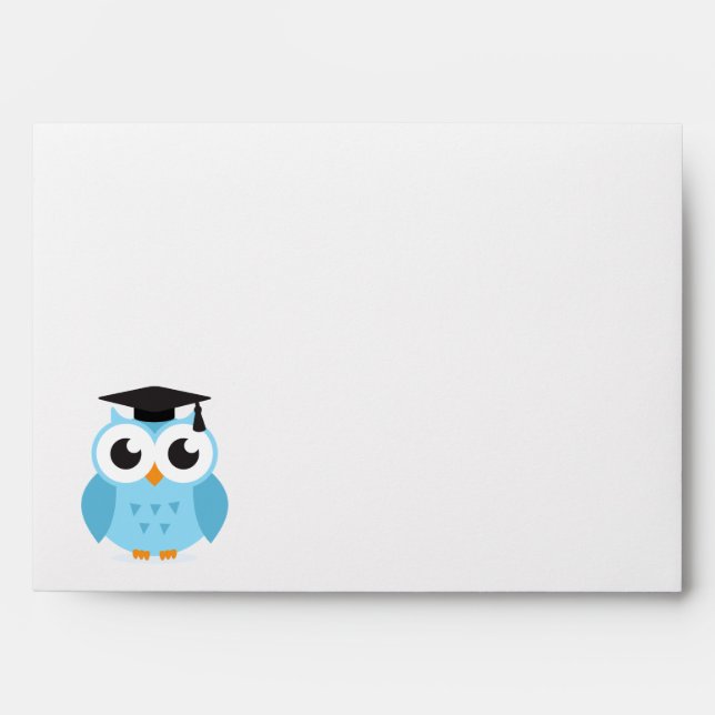 Cute cartoon owl graduate with mortarboard envelopes (Front)