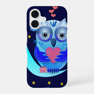Cute cartoon owl in love case
