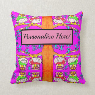 Cute Cartoon Owl Personalized Throw Pillow