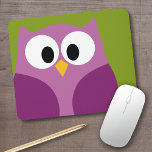 Cute Cartoon Owl with Bright Colours Big Eyes Mouse Pad<br><div class="desc">Bright,  trendy colours and a modern drawing make this mousepad stand out!</div>