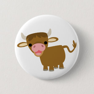 Cute Cartoon Ox button badge