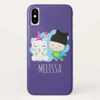 Cute Cartoon Pals -  Happy Unicorn & Bird