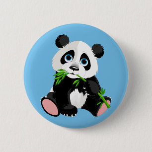 Cute Cartoon Panda Bear 2 Inch Round Button