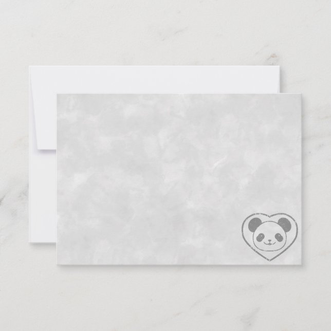 Cute Cartoon Panda Bear Watercolor Custom Blank Card (Front)