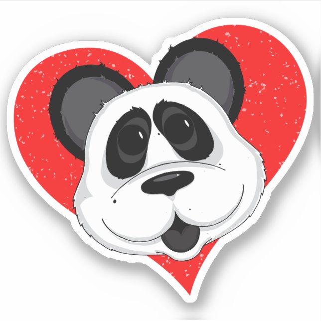 Cute Cartoon Panda Bear with Love Heart (Front)