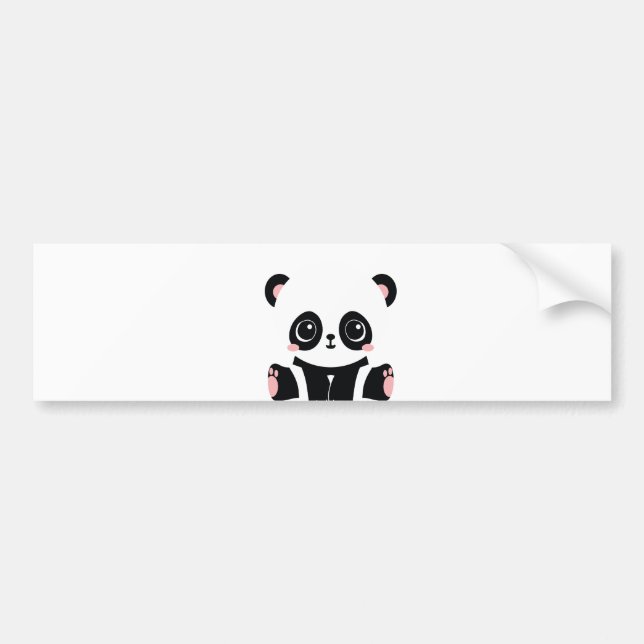Cute cartoon panda bumper sticker (Front)