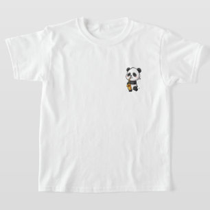 Cute Cartoon Panda Playing Golden Saxophone T-Shirt