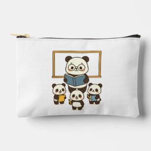Cute Cartoon Panda Teacher and Students for School Accessory Pouch