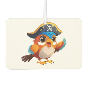 Cute cartoon parrot pirate air freshener