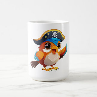 Cute cartoon parrot pirate coffee mug