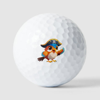 Cute cartoon parrot pirate golf balls