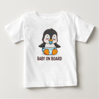 Cute Cartoon Penguin "Baby on Board" Car Decal