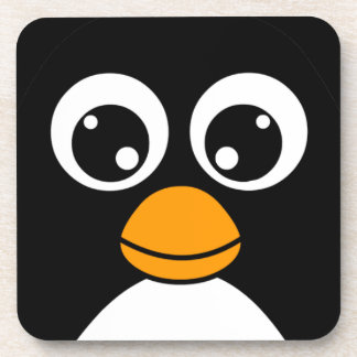 Cute Cartoon Penguin Black and White Coaster