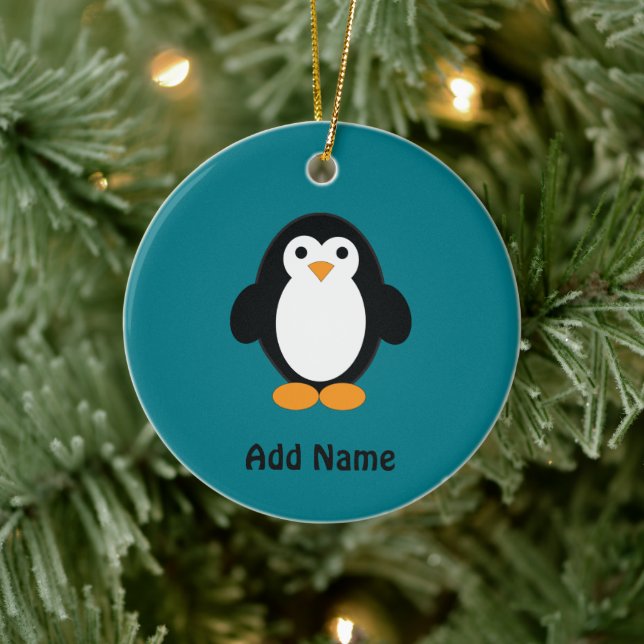 Cute Cartoon Penguin Ceramic Ornament (Tree)