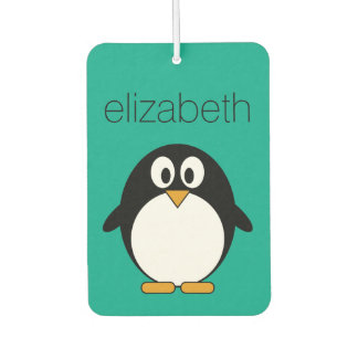 cute cartoon penguin emerald and black air freshener