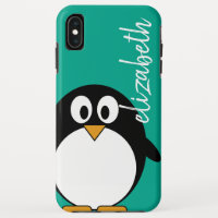 cute cartoon penguin emerald handwritten font