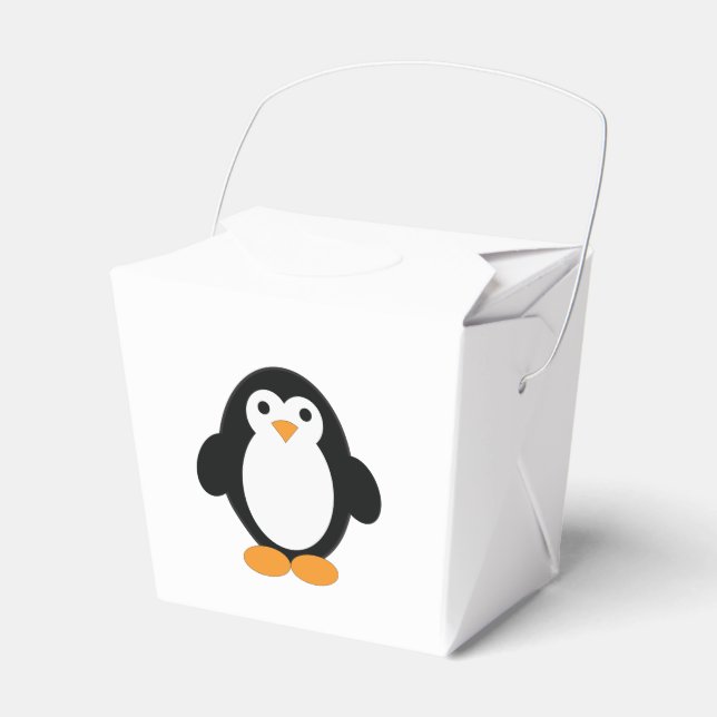 Cute Cartoon Penguin Favor Box (Front Side)