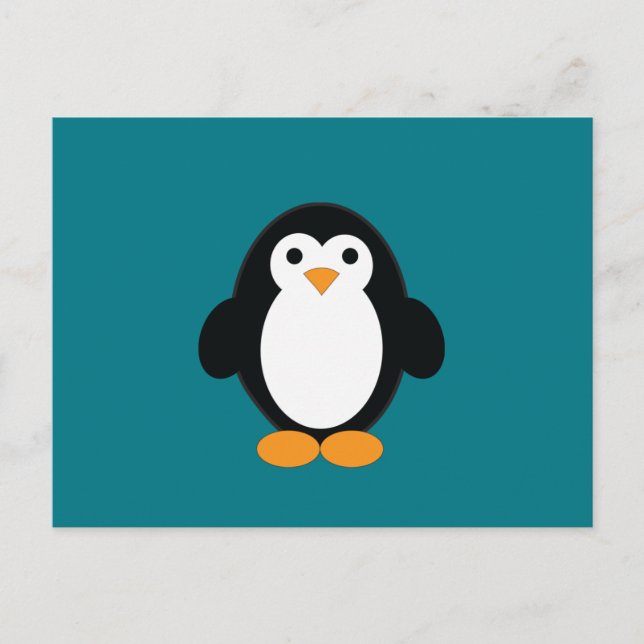 Cute Cartoon Penguin Holiday Postcard (Front)