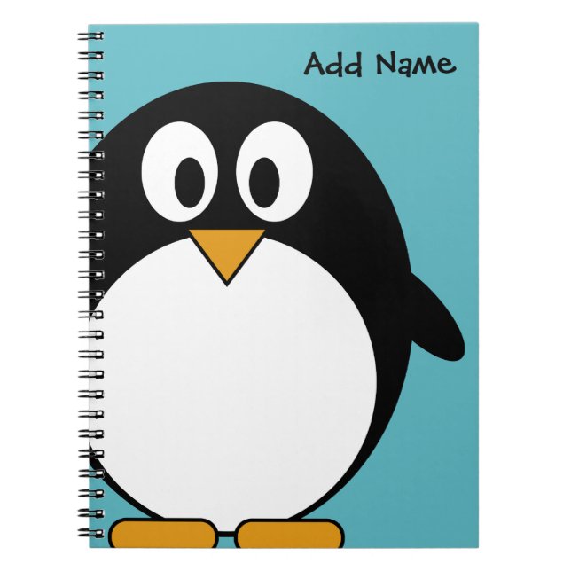 Cute Cartoon Penguin Notebook (Front)