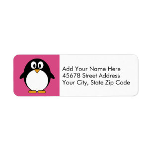 cute cartoon penguin pink and black
