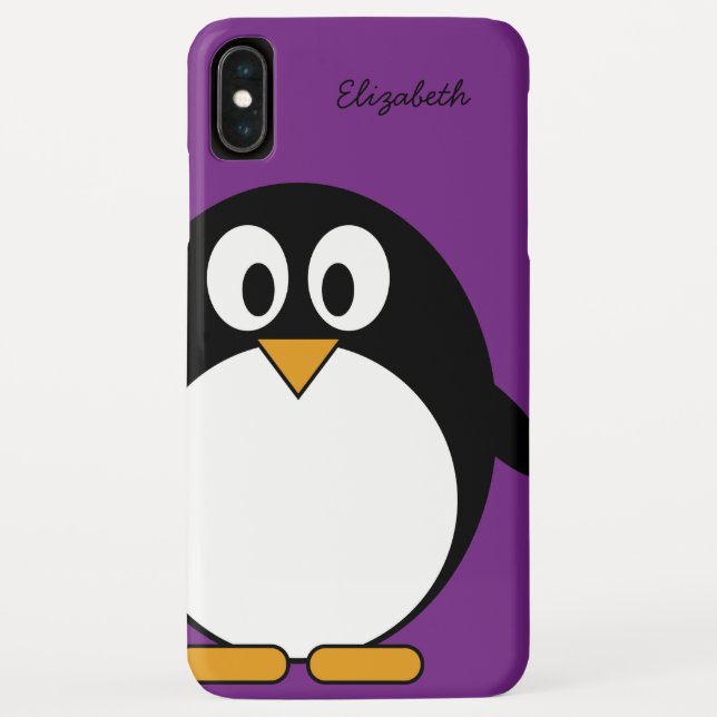 cute cartoon penguin purple Case-Mate iPhone case (Back)