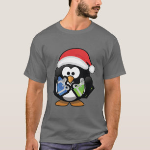 Cute Cartoon Penguin With Gifts T-Shirt