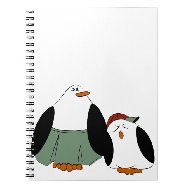 Cute Cartoon Penguins Notebook (Front)