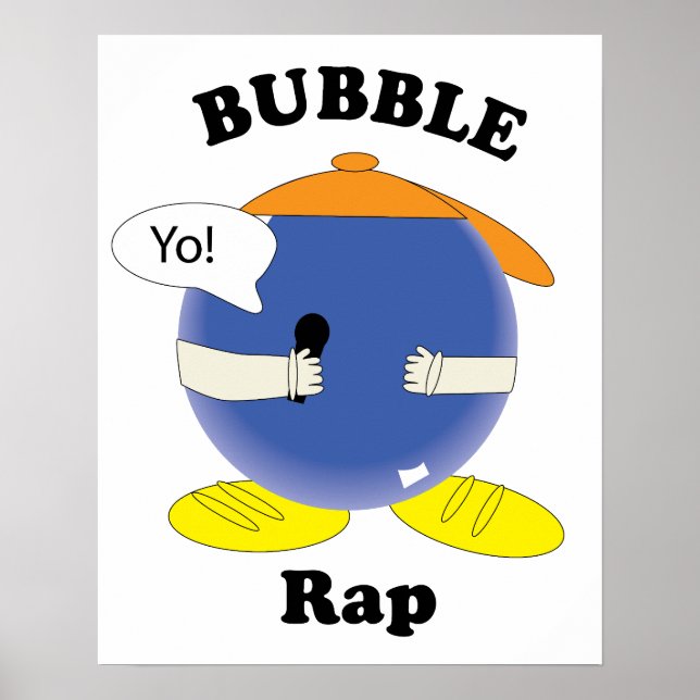 Cute Cartoon Performer Saying “Yo!” Character Poster (Front)