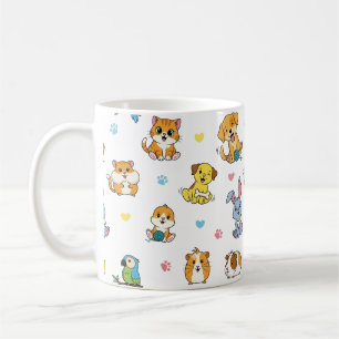 Cute Cartoon Pet Pattern Coffee Mug